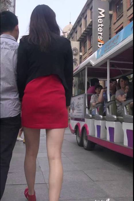 [街拍客视频]jx0668 性感肉丝红裙极品美女